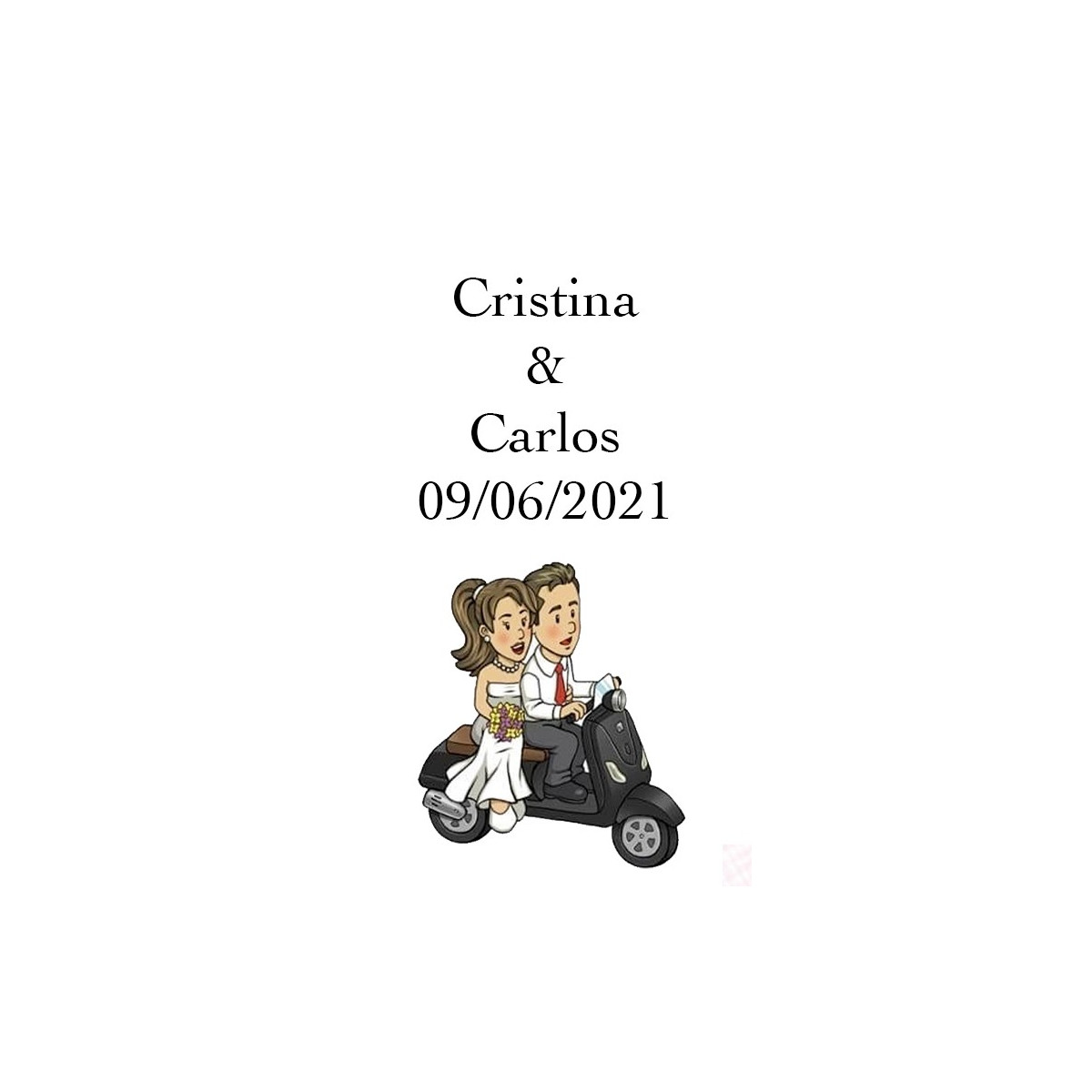 Adesivi matrimoni Will & Grace in moto
