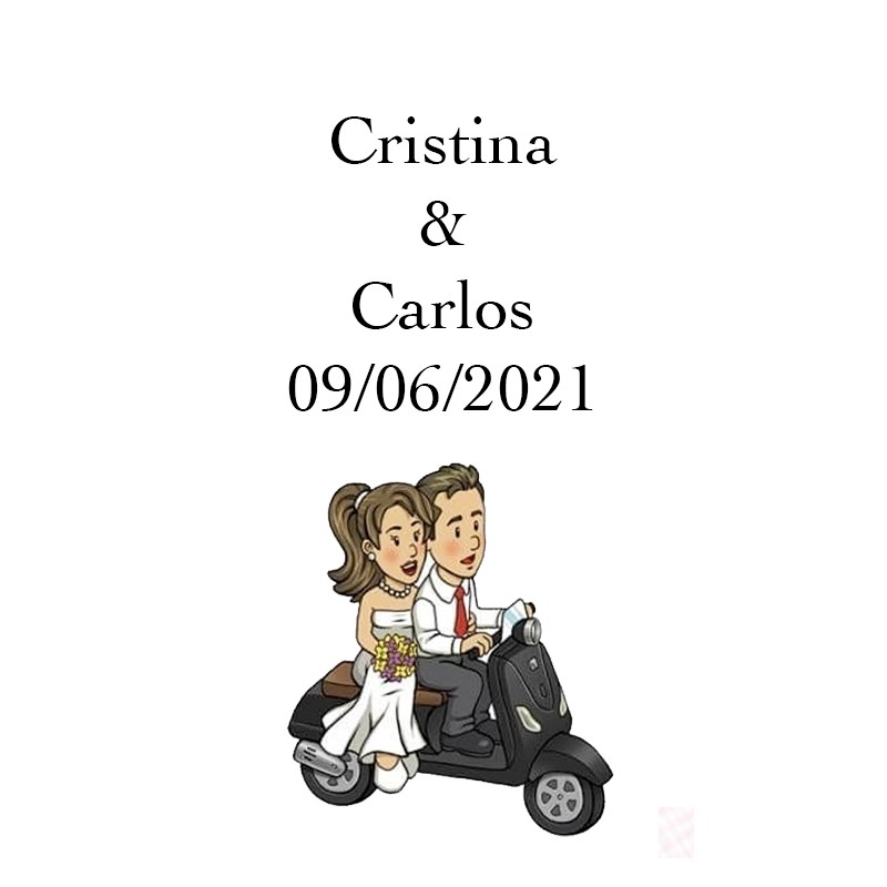 Adesivi matrimoni Will & Grace in moto