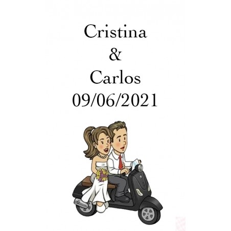 Adesivi matrimoni Will & Grace in moto