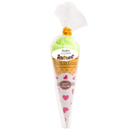 Asciugamano personalizzato a forma di gelato con adesivo per bambini