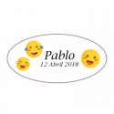 Portafoto infantile in sacchetto di organza personalizzato con adesivo infantile