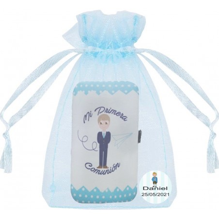 Set di manicure comunione in sacchetto di organza personalizzato