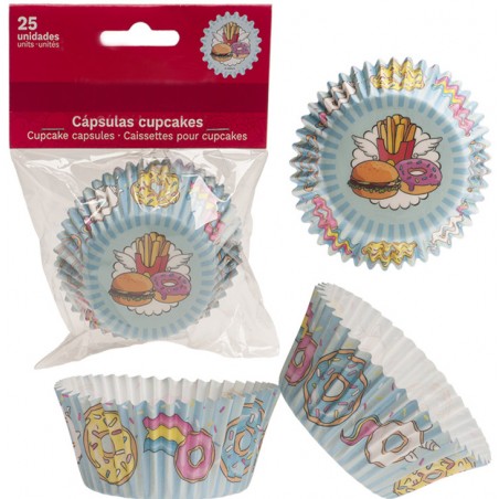 Confezione 25 capsule originali per cupcake