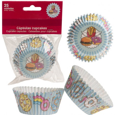 Pack 25 capsule cupcakes