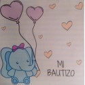 Adesivo elefante battesimo