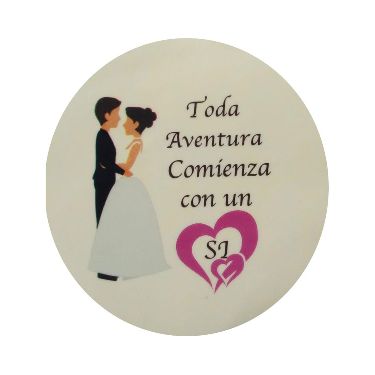Adesivo rotondo matrimonio dimensione mini