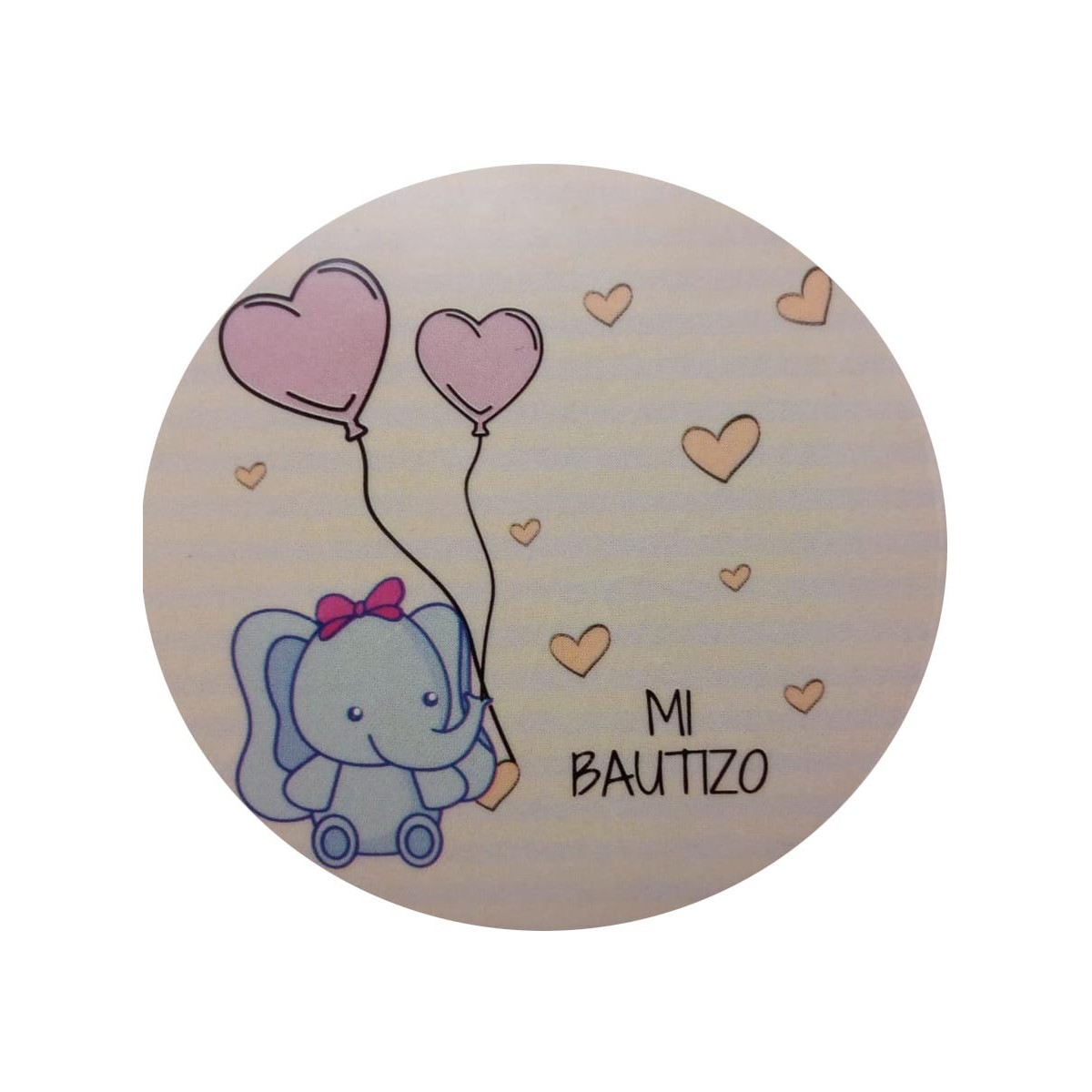 Adesivo rotondo battesimo dimensione mini