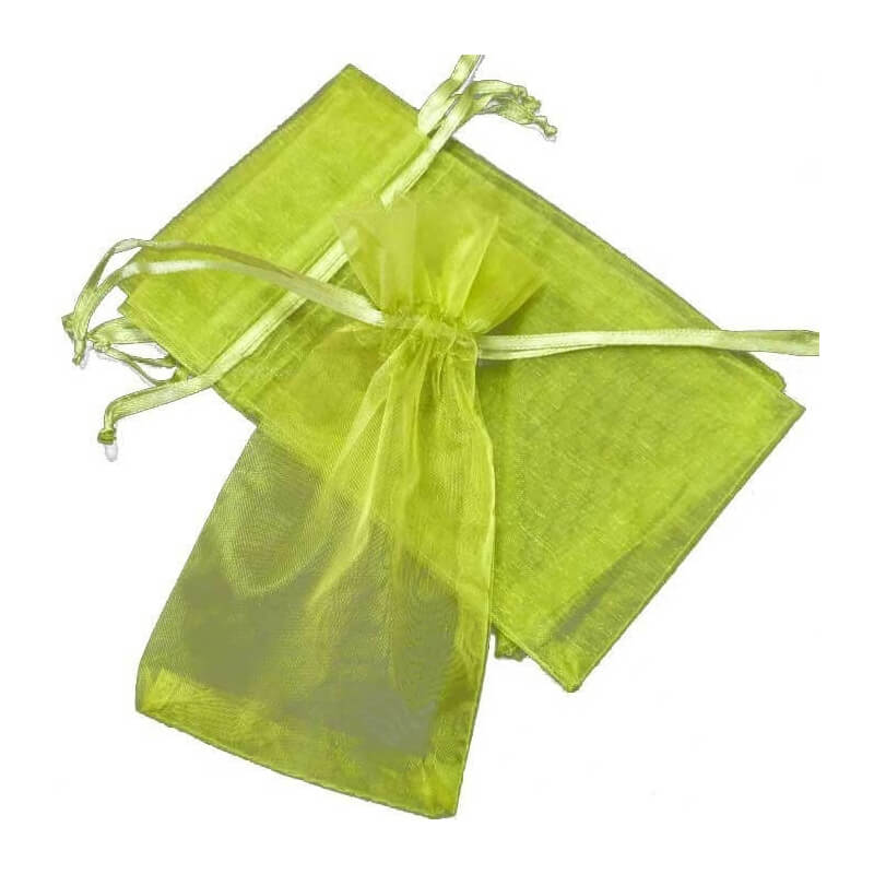 Sacchetto in organza verde scuro 13 x 17