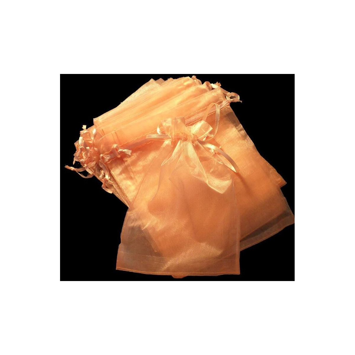 Borsa in organza arancione chiaro 15 x 20