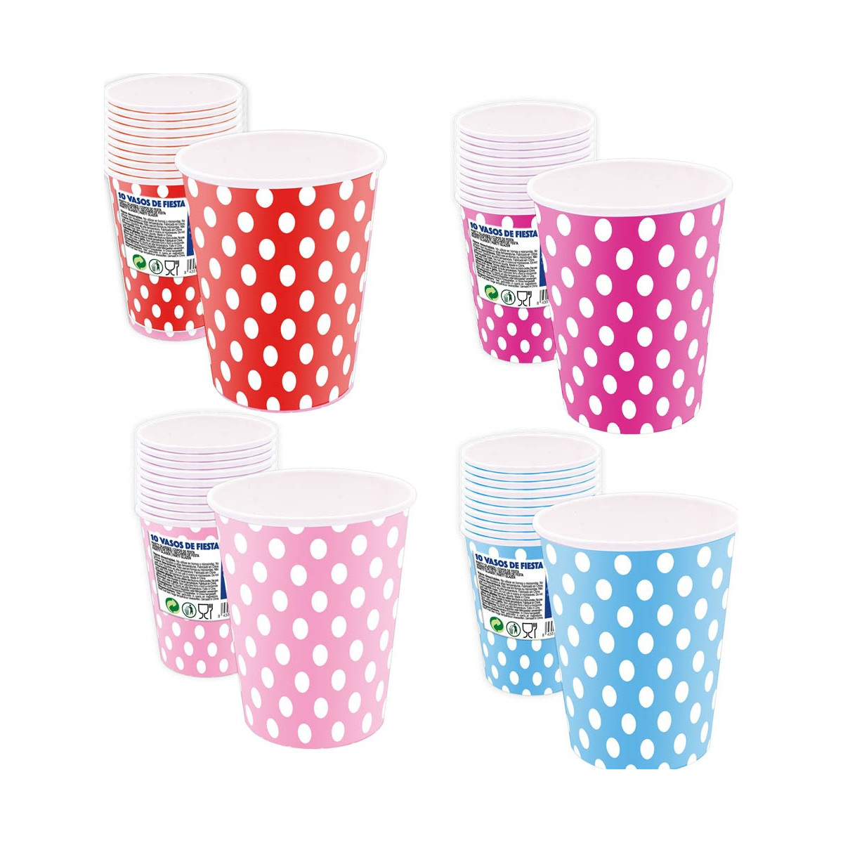Confezione tazze monouso a pois