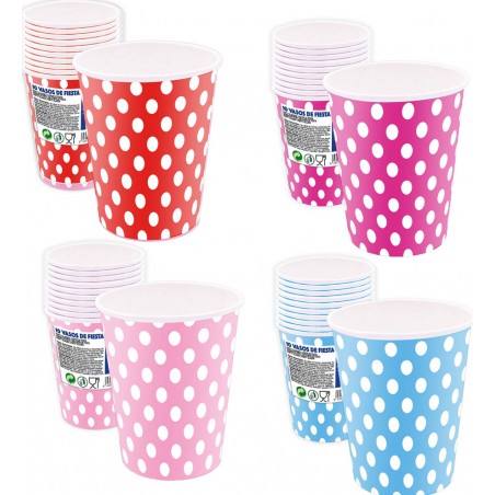 Confezione tazze monouso a pois