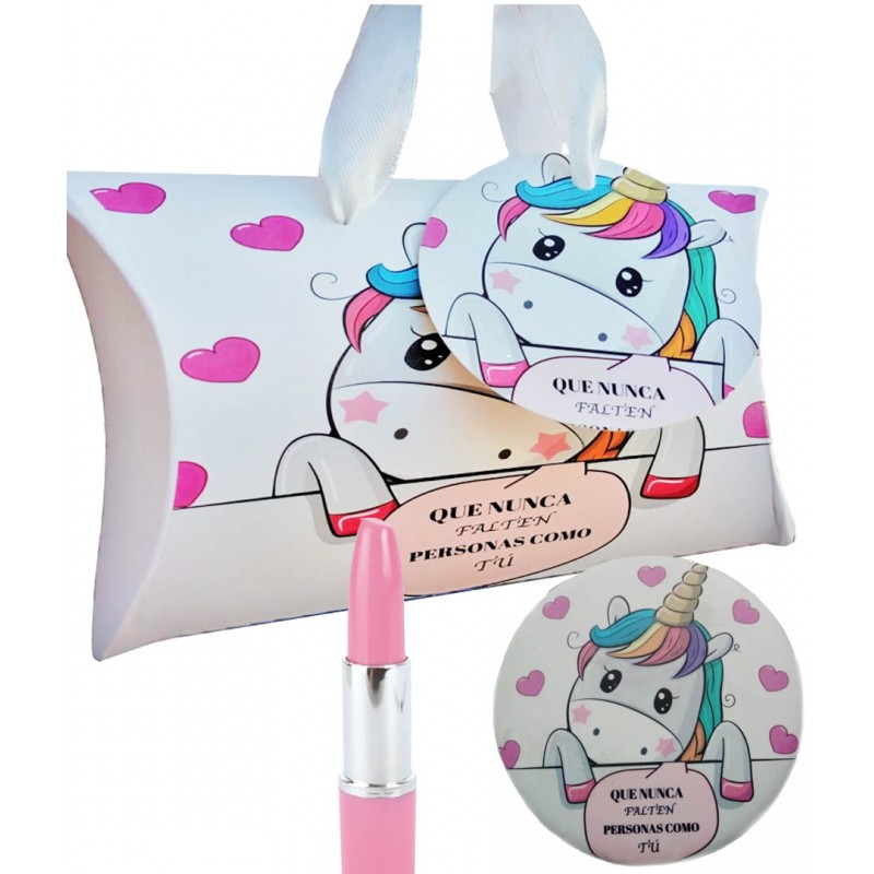 Specchio unicorno con penna e scatola