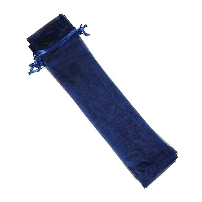 Borsa in organza 30x7 cm blu navy