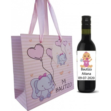 vino rosso borsa kraf personalizzata foto