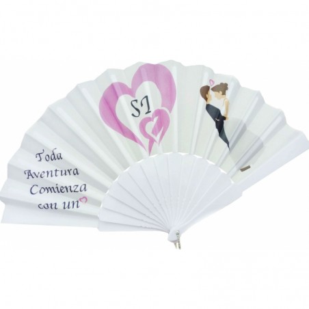 Ventaglio da matrimonio per invitate con adesivo personalizzato
