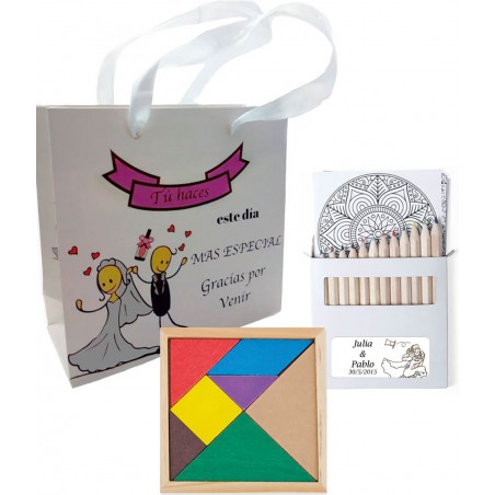 Puzzle Con Set Di Matite E Borsa