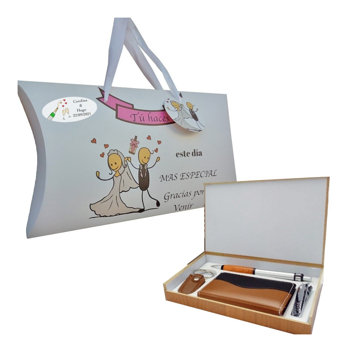 Set per uomo con scatola e adesivo