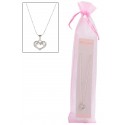 Catena con ciondolo a cuore in sacchetto di organza