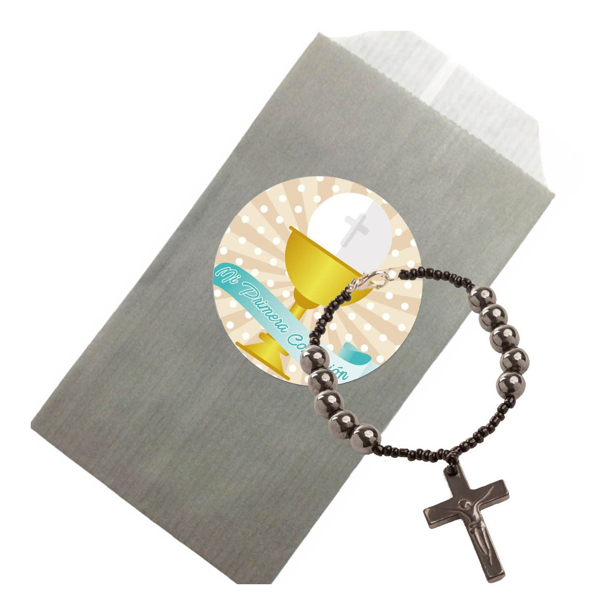 Bracciale comunione con busta e adesivo