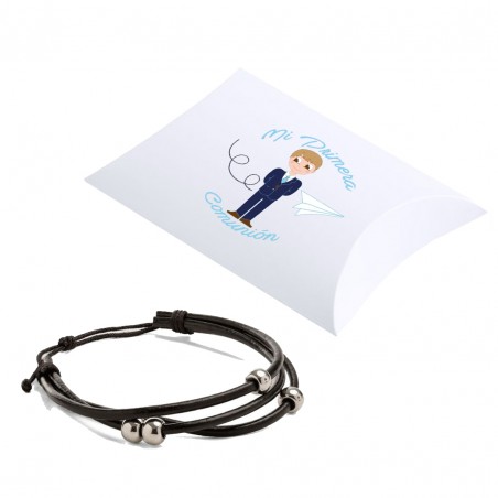 Bracciale con scatola e adesivo comunione