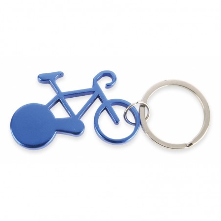 Portachiavi bici blu con sacchetto in organza beige