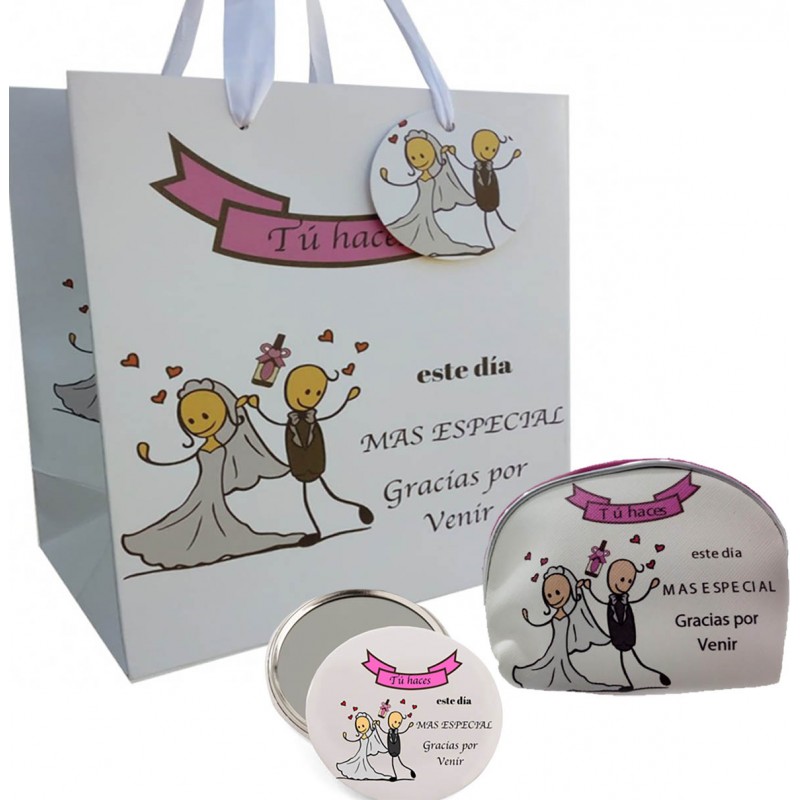 Set regalo di nozze con specchio borsa e borsa