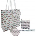 Set regalo in borsa stampata unicorno con penna specchio e portamonete