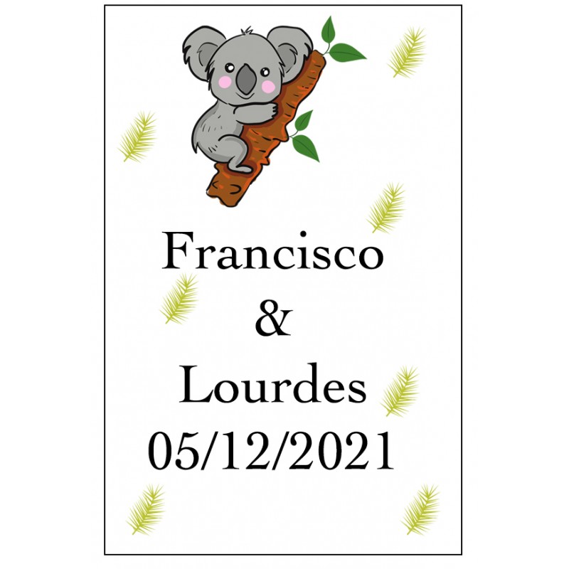 Adesivo koala grande personalizzato per matrimonio Adesivo koala grande personalizzato per matrimonio