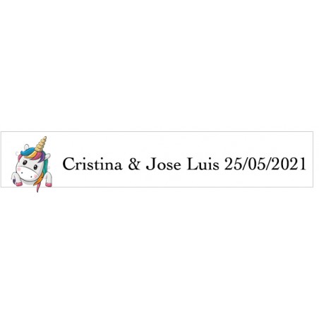 Adesivo Cuori Unicorno, Matrimoni Personalizzati...