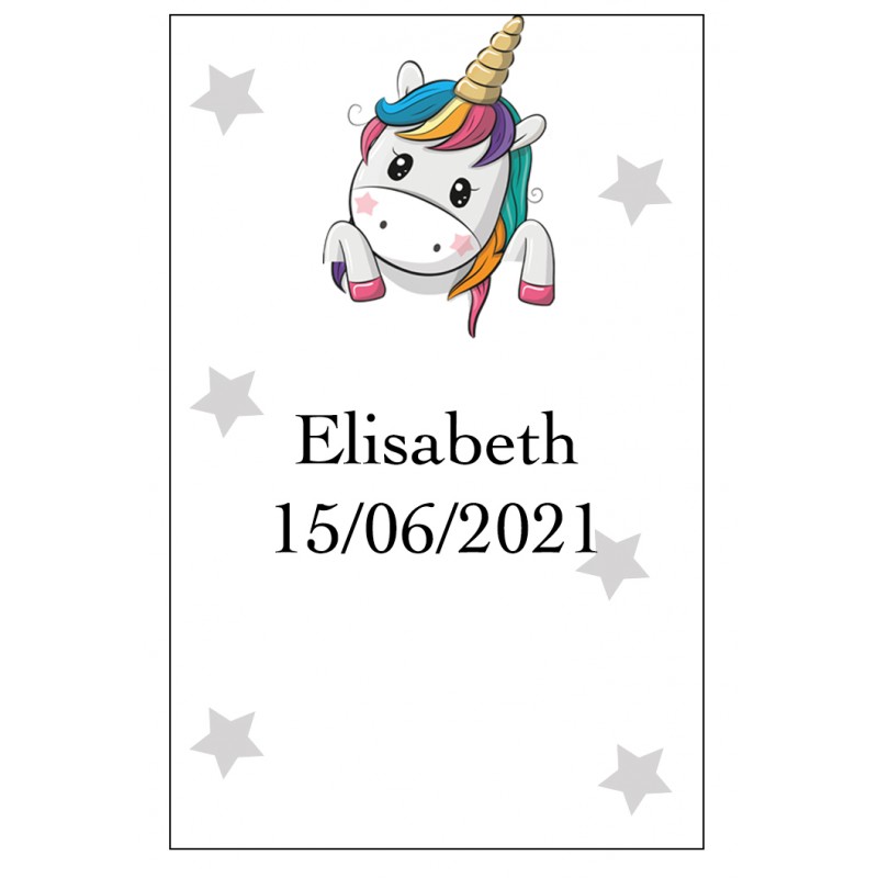 Adesivo Cuori Unicorno, Grande Personalizzato Con Nome E Data Adesivo Cuori Unicorno, Grande Personalizzato Con Nome E Data