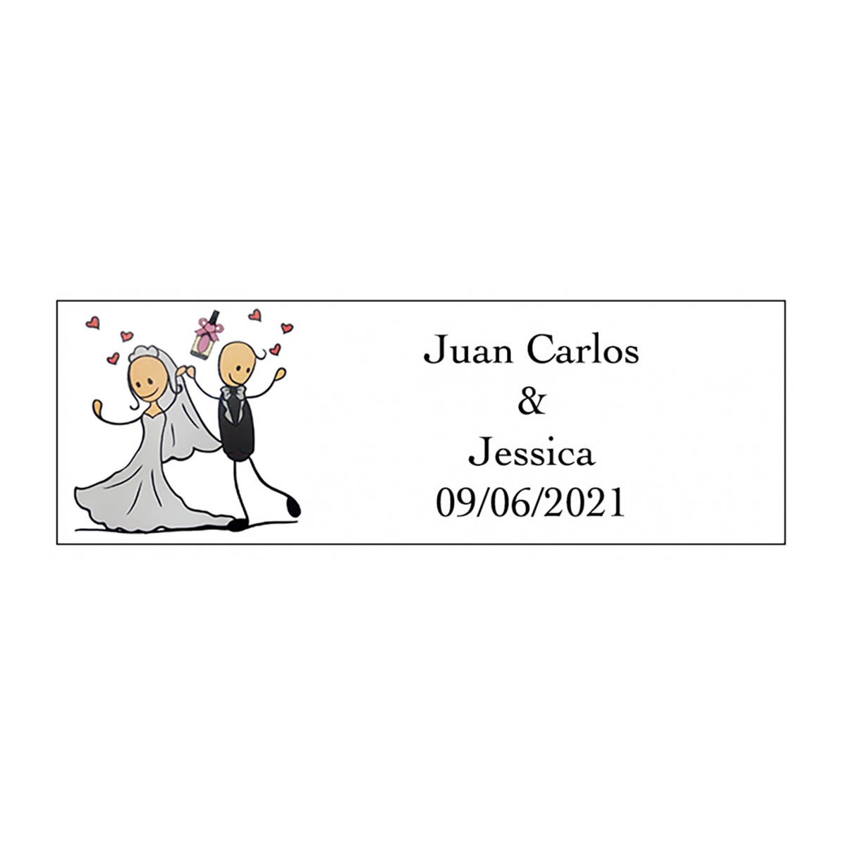 Adesivo tu fai questo giorno rettangolare personalizzato matrimonio