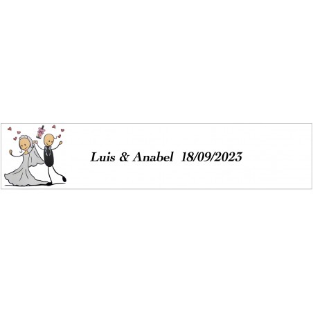 Adesivo personalizzato rettangolare per matrimoni