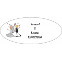 Adesivo tu fai questo giorno ovale personalizzato matrimoni