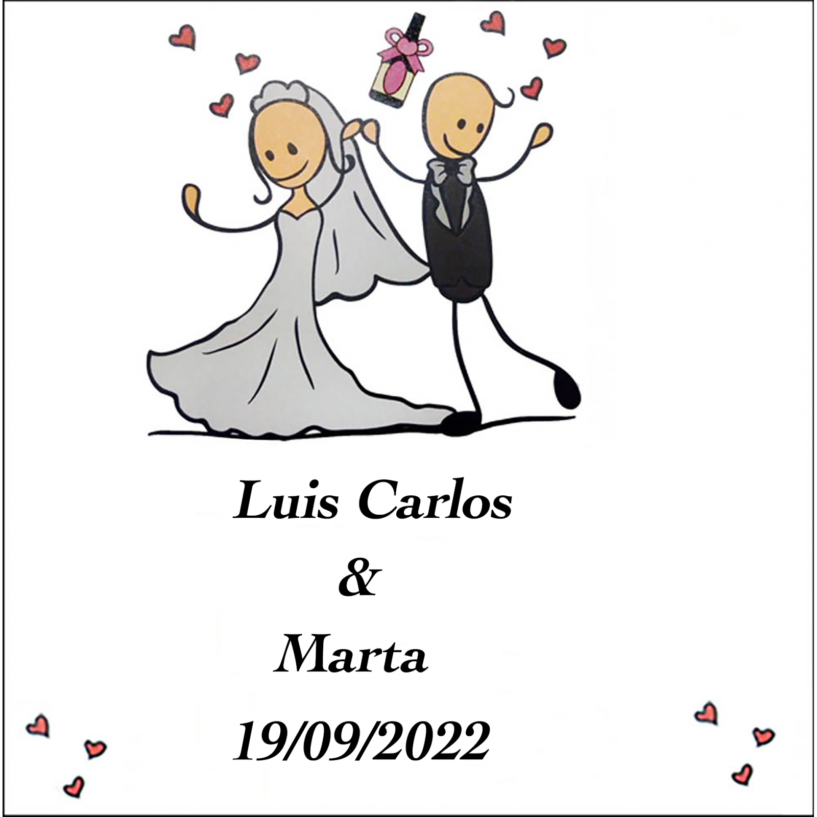 Adesivo personalizzato per il giorno del matrimonio