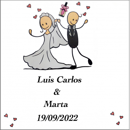 Adesivo personalizzato per il giorno del matrimonio