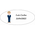 Adesivo comunione bambino ovale personalizzato
