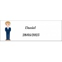 Adesivo comunione bambino rettangolare personalizzato