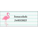 Adesivo flamenco rettangolare personalizzato per nome e data