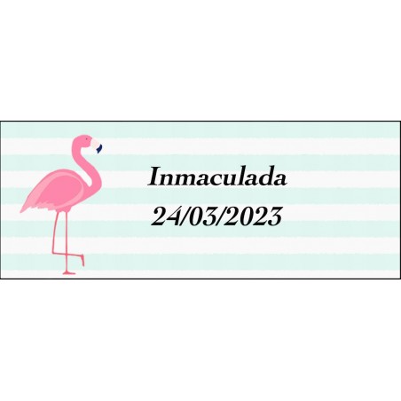 Adesivo Flamenco, Rettangolare Personalizzato Per Nome E...