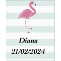 Adesivo flamenco grande personalizzato con nome e data