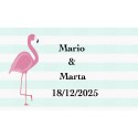 Adesivo personalizzato per matrimonio fenicottero