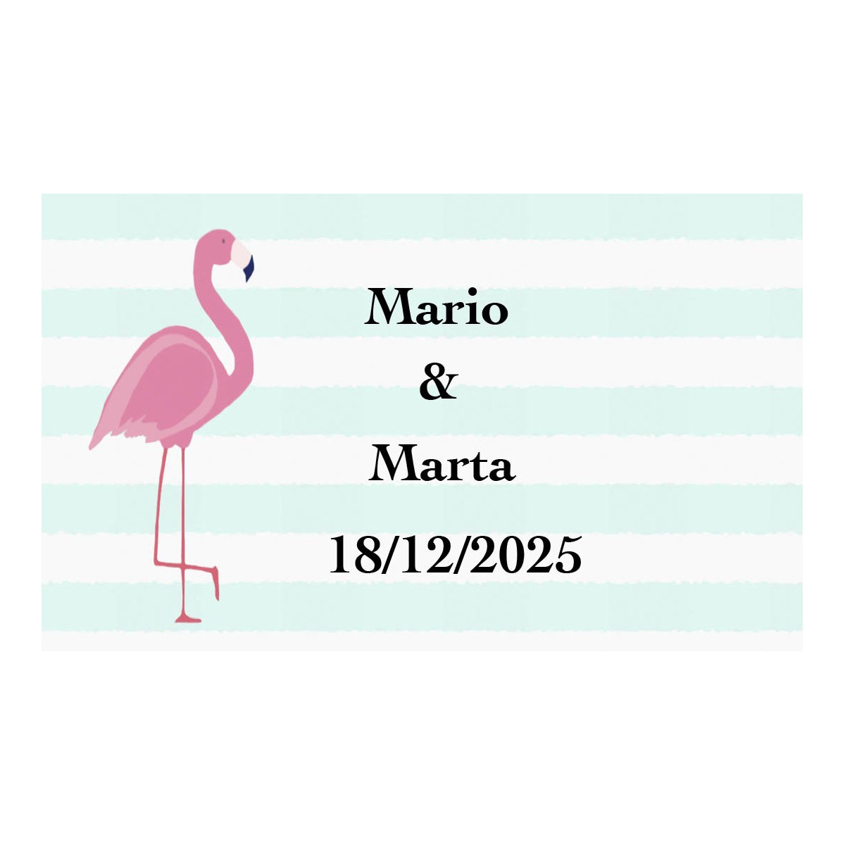 Adesivo personalizzato per matrimonio fenicottero