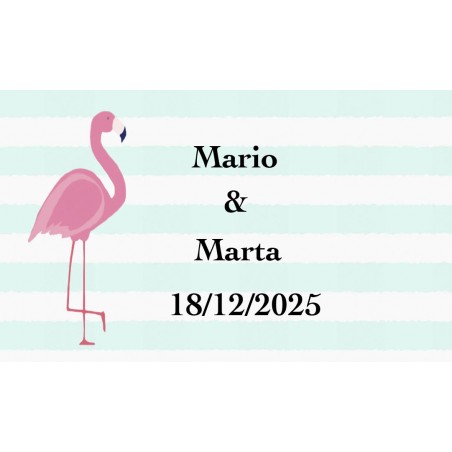 Adesivo personalizzato per matrimonio fenicottero