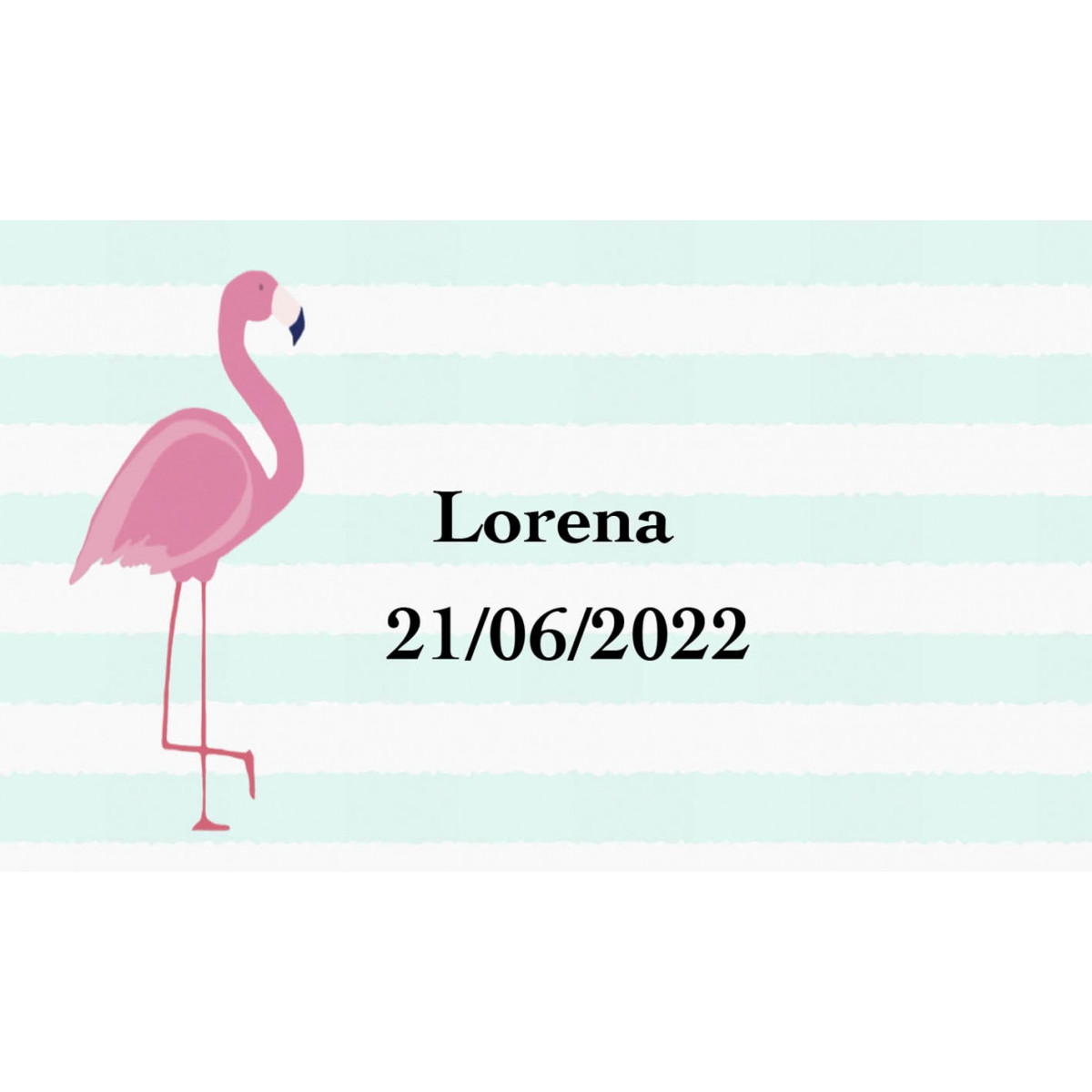 Adesivo flamenco personalizzato con nome e data