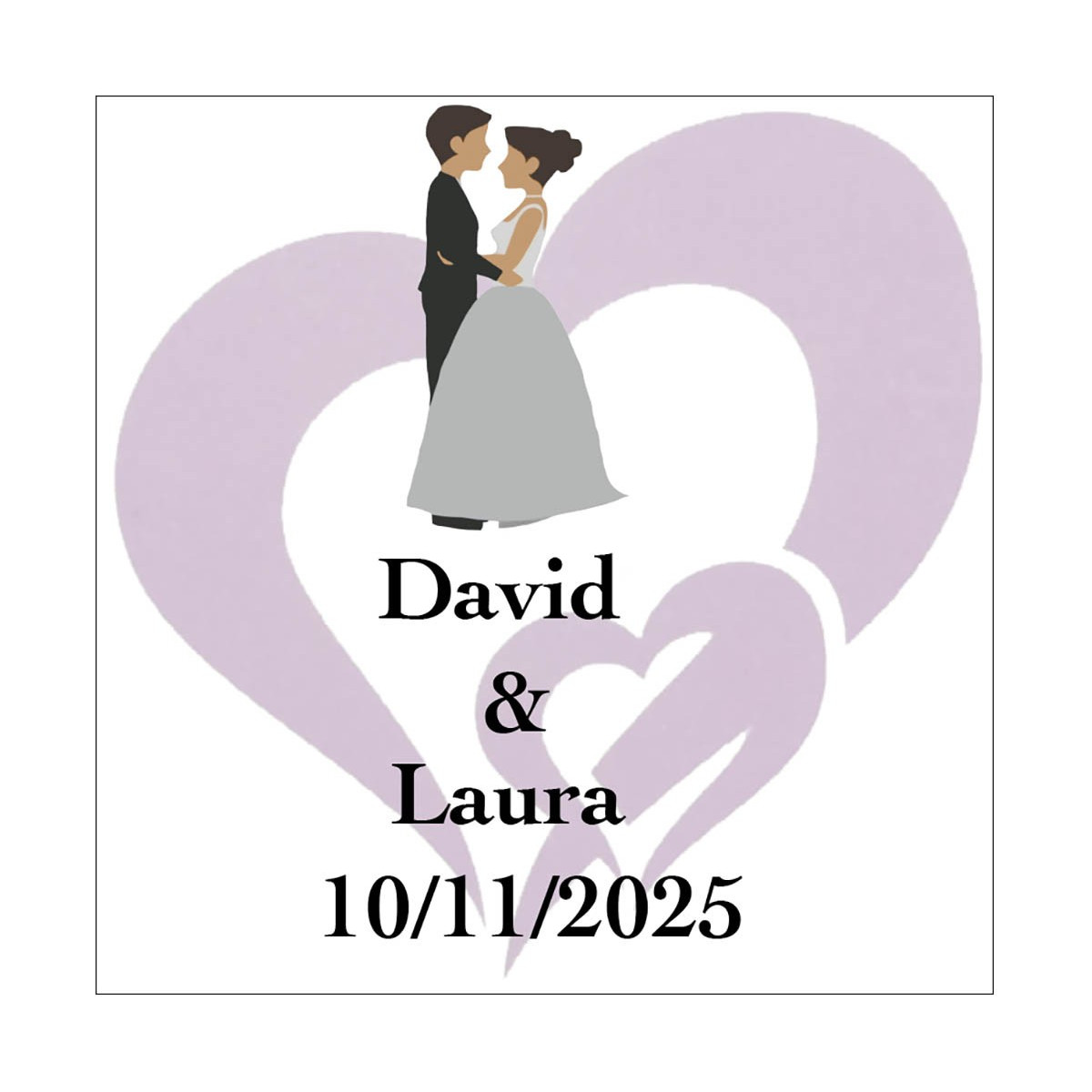 Adesivo personalizzato quadrato per matrimonio all-adventure