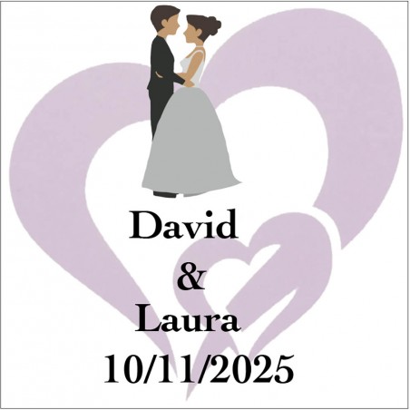 Adesivo personalizzato quadrato per matrimonio all-adventure