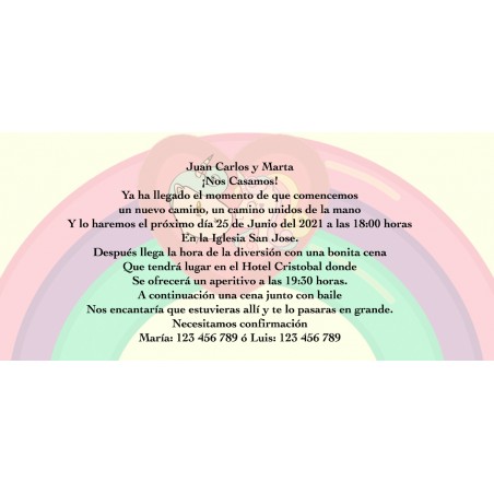 Inviti di matrimonio unicorno e arcobaleno