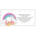 Invito unicorno arcobaleno personalizzato per il compleanno