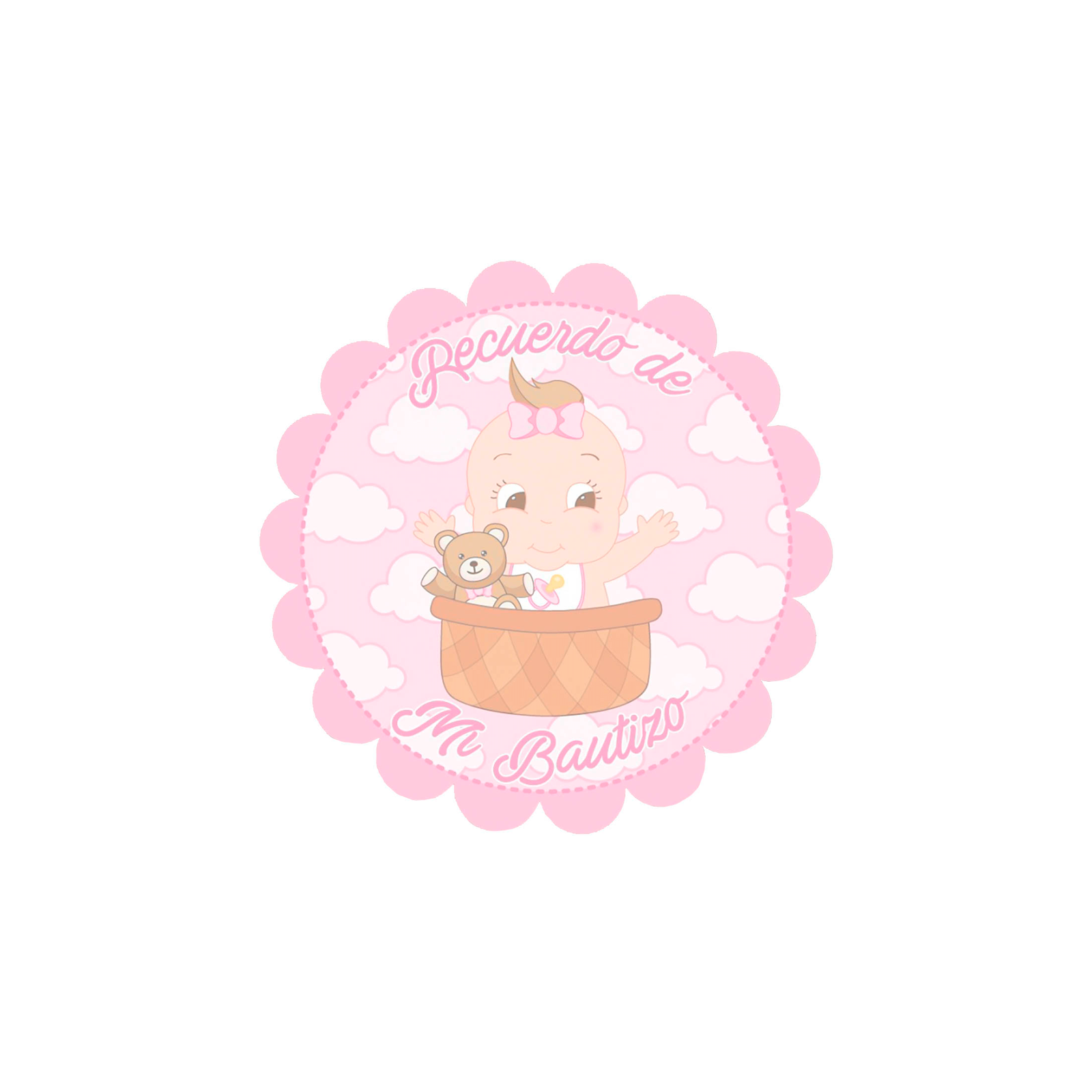 Adesivo decorativo per battesimo bambina