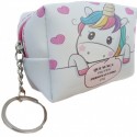 Portafoglio portachiavi con penna e borsa personalizzata unicorno